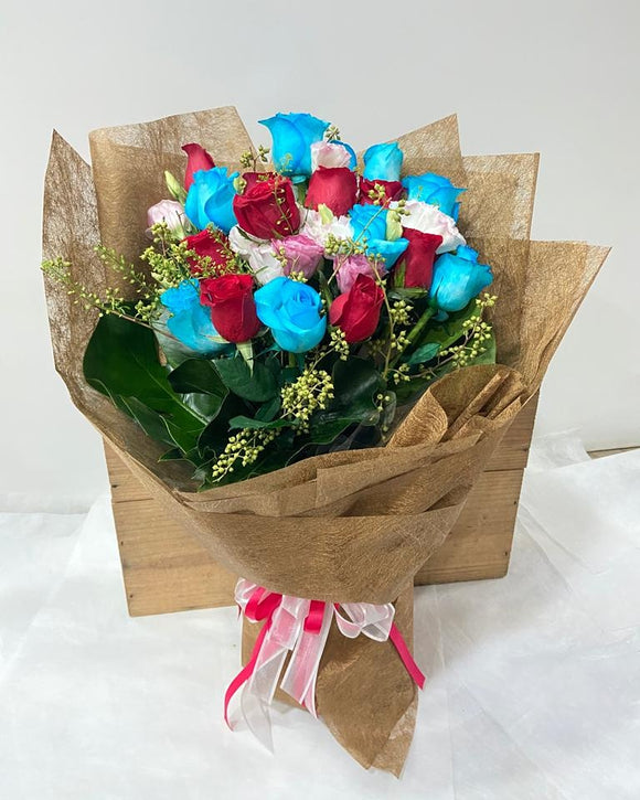 Hand Bouquet Series - Red & Blue